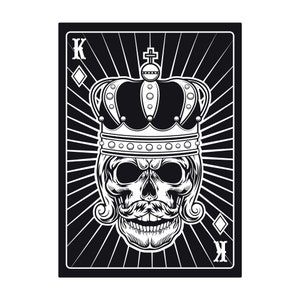 Cartas de juego de calaveras dibujadas a mano SVG Baraja de cartas de esqueleto de diamantes rey Clipart Archivos de corte vectoriales para Cricut Silhouette Descarga digital PNG