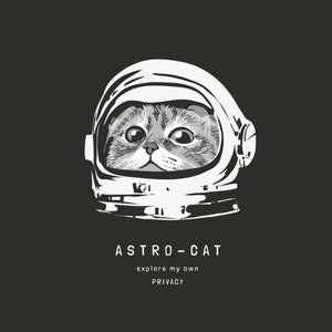 Ilustración de gato astronauta dibujado a mano SVG Universo Cosmos Gatito Clipart Silueta Vector Archivos de corte para Cricut Descarga digital Comercial