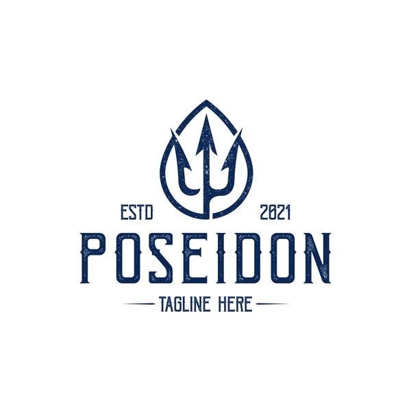 Hand Drawn Poseidon Trident Minimalist Vintage Logo Design SVG Nautical Clipart for Your Buisness Three Pronged Vector Silhouete PNG JPG eps