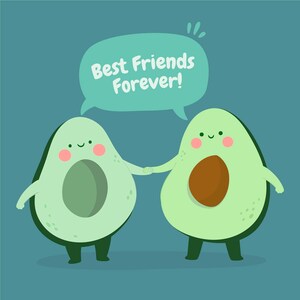 Ilustración de aguacate BFF dibujada a mano SVG Pareja Amor Día de San Valentín Clipart Silueta Vector Archivos de corte para Cricut Descarga digital PNG jpg
