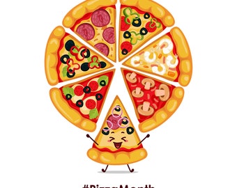 Cartoon Pizza SVG: Sliced Food Clipart, Animation Icon (Digital Download)