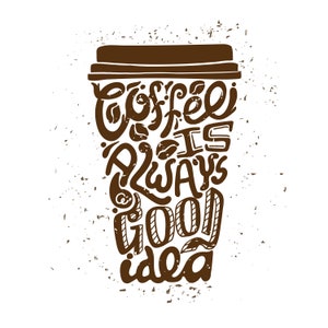 Taza de café dibujada a mano SVG El café siempre es una buena idea Ilustración de taza Clipart Vector Archivos de corte para Cricut Descarga digital Silueta PNG