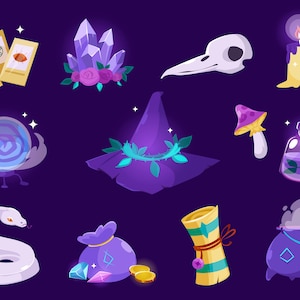 Handgezeichnetes Esoterisches Tarot-Element SVG-Bundle Magische Okkulte Symbole Set Druckbare Hexerei-Objekte Vektor-Schnitt-Datei für Cricut Silhouette PNG
