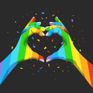 LGTBQIAP + coeur SVG LGBT amour lesbienne Gay Bi Trans We Have Pride Illustration Clipart Silhouette coupe fichiers pour Cricut vecteur png