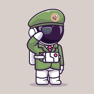 Ilustración SVG de astronauta soldado de dibujos animados dibujados a mano, capitán astronauta, clipart, hombre del ejército con casco, archivos de corte vectorial para Cricut Silhouette PNG