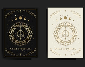 Wheel of Fortune Tarot Cards SVG Bundle: Mystical Cliparts (Digital Download)