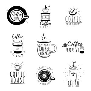 Pacchetto SVG del logo del bar del caffè disegnato a mano Etichetta di migliore qualità Set minimalista File vettoriali tagliati per Cricut Download digitale Silhouette PNG JPG eps