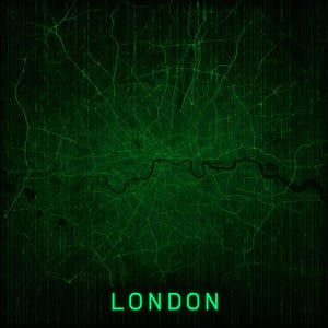 Impresión de mapas de Londres, póster de mapas de Londres, descarga de mapas imprimibles de Londres, mapa digital de la ciudad, mapa cinematográfico de Londres, descarga instantánea de mapas de Londres