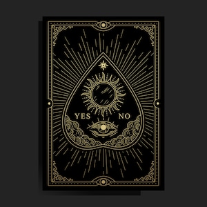 Hand gezeichnete Tarot Karte SVG Ouija Brett mit Auge Vorsehung Linie Kunst Clipart Vektor geschnitten Dateien für Cricut Digital Download Kommerzielle Nutzung PNG