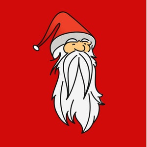 Cartoon Santa Claus Doodle: Christmas SVG Clipart (Digital Download)