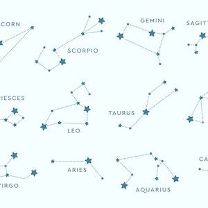 Sterrenbeelden SVG bundel platte pictogrammenset minimalistisch sterrenbeeld Element Pack astrologie Schorpioen Kreeft Ram Stier Tweelingen Weegschaal Maagd PNG JPG