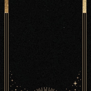 Handgezeichnete Tarot Deck Karte SVG Mystisch Goldener Rahmen Schwarzer Hintergrund Okkulte Schnittdateien für Cricut Digital Download Clipart Silhouette png