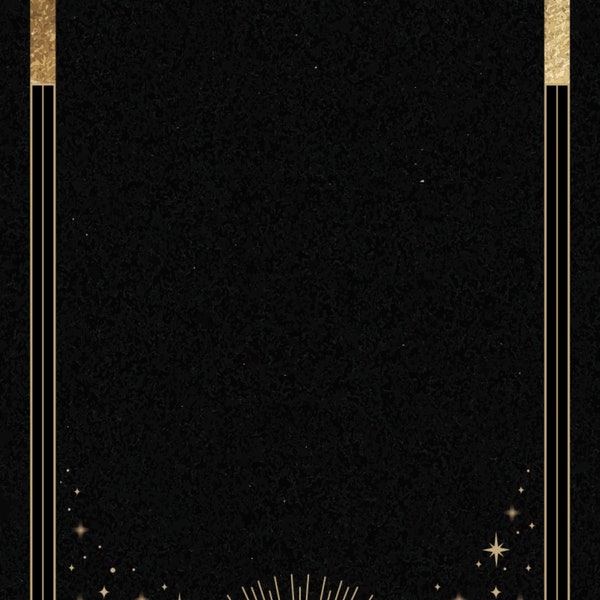 Hand Drawn Tarot Deck Card SVG Mystical Golden Frame Black Background Occult Cut files for Cricut Digital Download Clipart Silhouette png