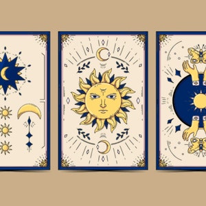 Hand Drawn Tarot Cards SVG Bundle Mystical Esoteric Tarot Deck Collection Cut files for Cricut Digital Download Commercial Use Vector Files