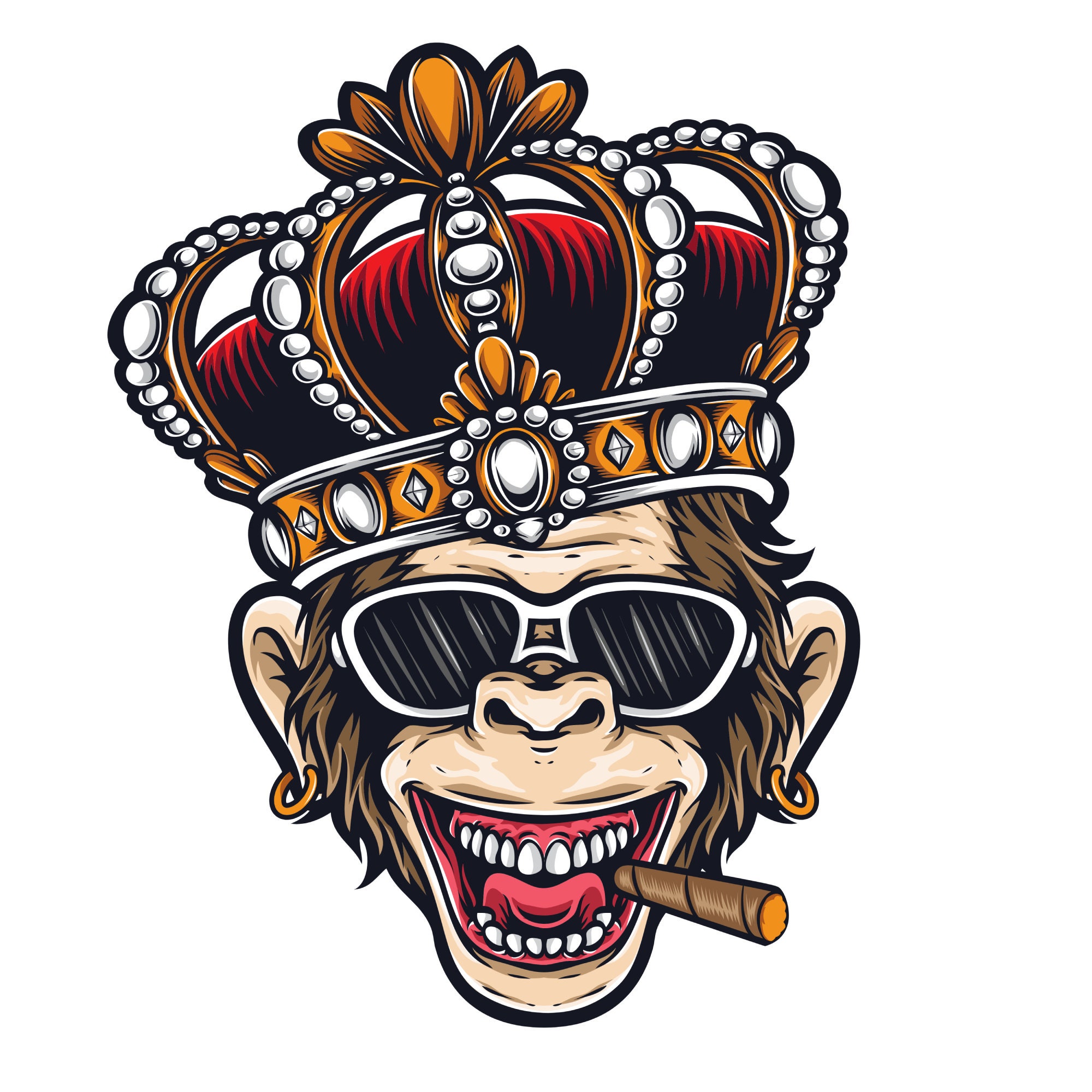 Monkey King SVG Ape Cartoon Illustration With Crown Sunglasses - Etsy Australia Monkey King SVG Ape Cartoon Illustration With Crown Sunglasses - Etsy Australia