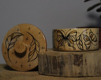 Butterfly salt. Salt cellar with lid. Spice containers.