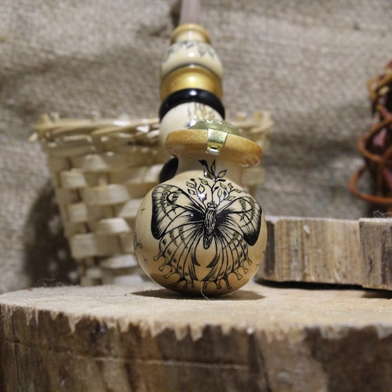 Long Smoking Pipe With Picture Butterfly. Butterfly Pipe. Peace Pipe.  Tobacco Wooden Pipe. Girly Pipe. Wizard Pipe. Flower Pipe