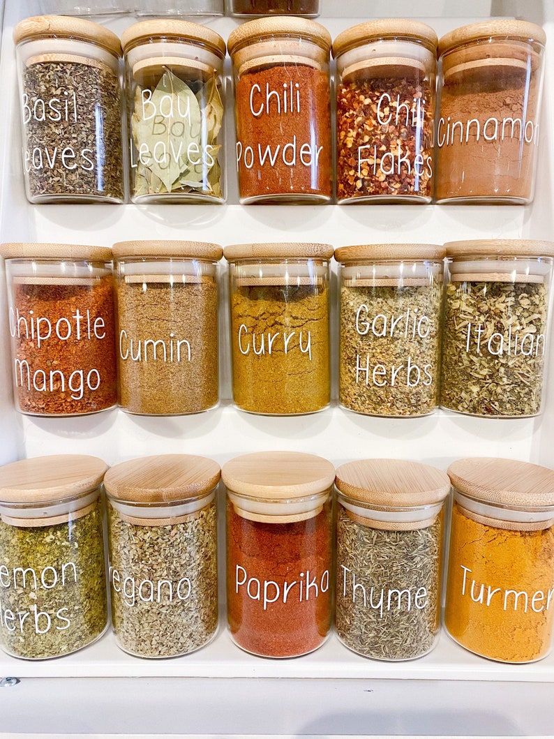 Customized Pantry & Spice Jar Labels Kitchen Labels Etsy Australia