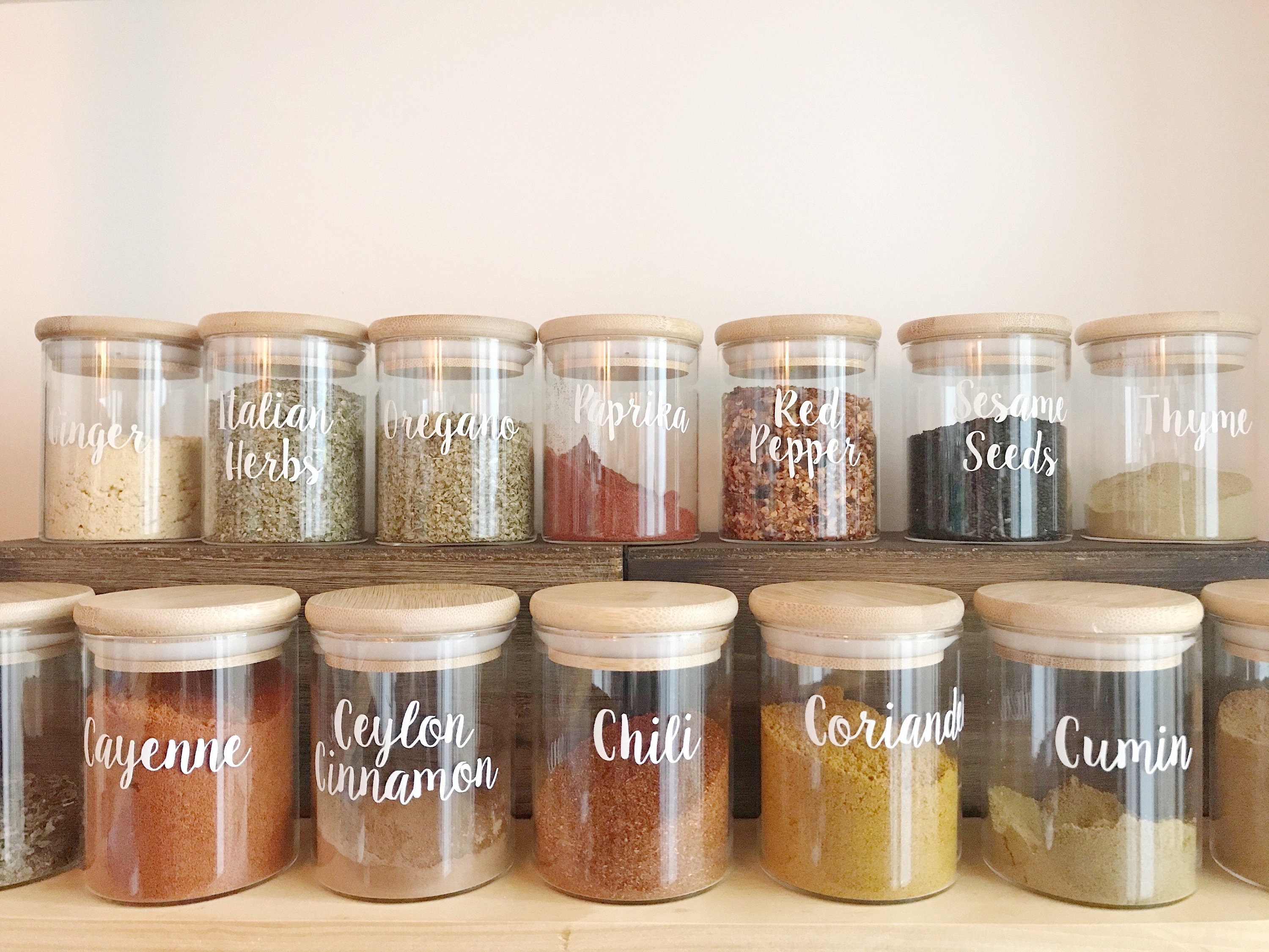 Customized Pantry & Spice Jar Labels Kitchen Labels Etsy Australia