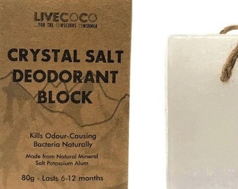 Crystal Salt Deodorant, Vegan freundlich, Deodorant von höchster Qualität, tierversuchsfrei, plastikfrei, langlebiges Deodorant, empfindliche Haut