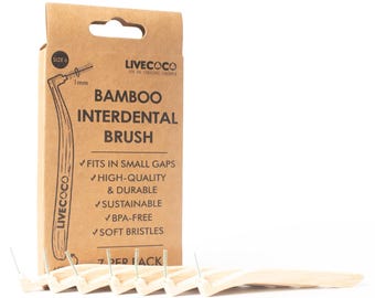 3 Packungen 1 mm Borstenlänge, Bambus-Interdentalbürsten, Wiederverwendbar, BPA-freie Borsten, Nachhaltig, Recycelbare Borsten, Kompostierbar