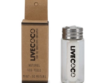 Natürliche Öko-Seide, Frische Minze Geschmack, Natürliche Zahnseide, Hochwertige Zahnseide, Vegan, Ohne Tierversuche, Hergestellt aus Maisfasern & Wachs