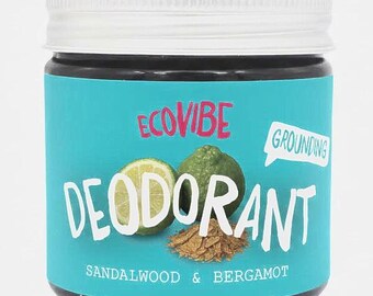 Natural Deodorant Balm (60g with Essential Oils) - Sandalwood & Bergamot - Handmade in Devon - Vegan - Cruelty-Free - Plastic-Free