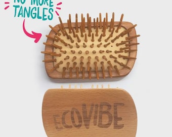 Bamboo Tangle Teezer Hairbrush - Bamboo bristles - Palm friendly size -