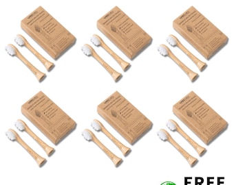 Bambus Philips Sonicare Kompatible elektrische Bürstenköpfe (12 Zählungen) - Kompostierbar, Erwachsene, pflanzliche Borsten, recycelbar, nachhaltig