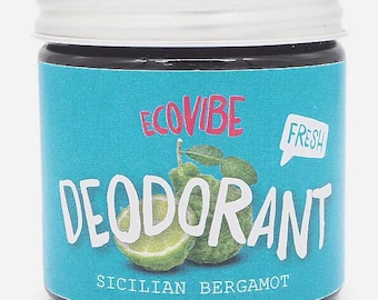 Natural Deodorant Balm (60g with Essential Oils) - Sicilian Bergamot - Handmade in Devon - Vegan - Cruelty-Free - Plastic-Free