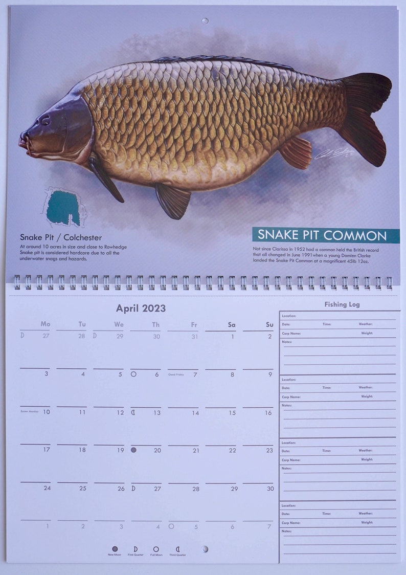 The Carpart© Classic Carp Calendar is Back for 2023 New Low Etsy
