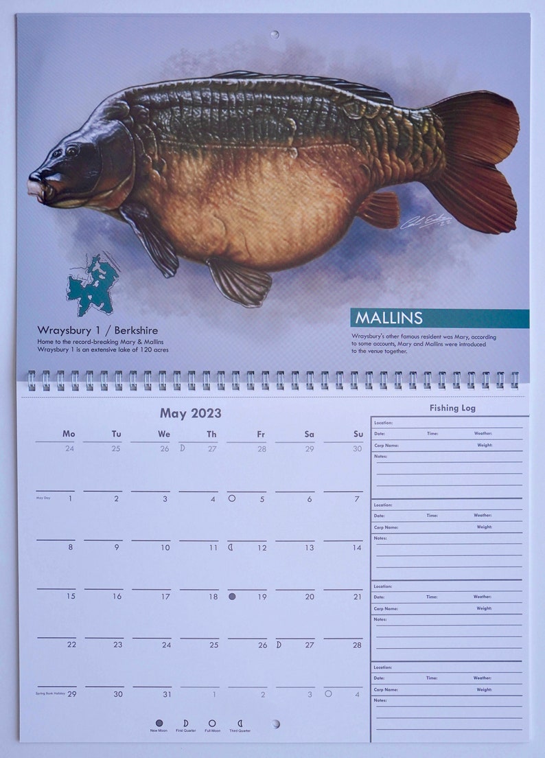 The Carpart© Classic Carp Calendar is Back for 2023 New Low Etsy