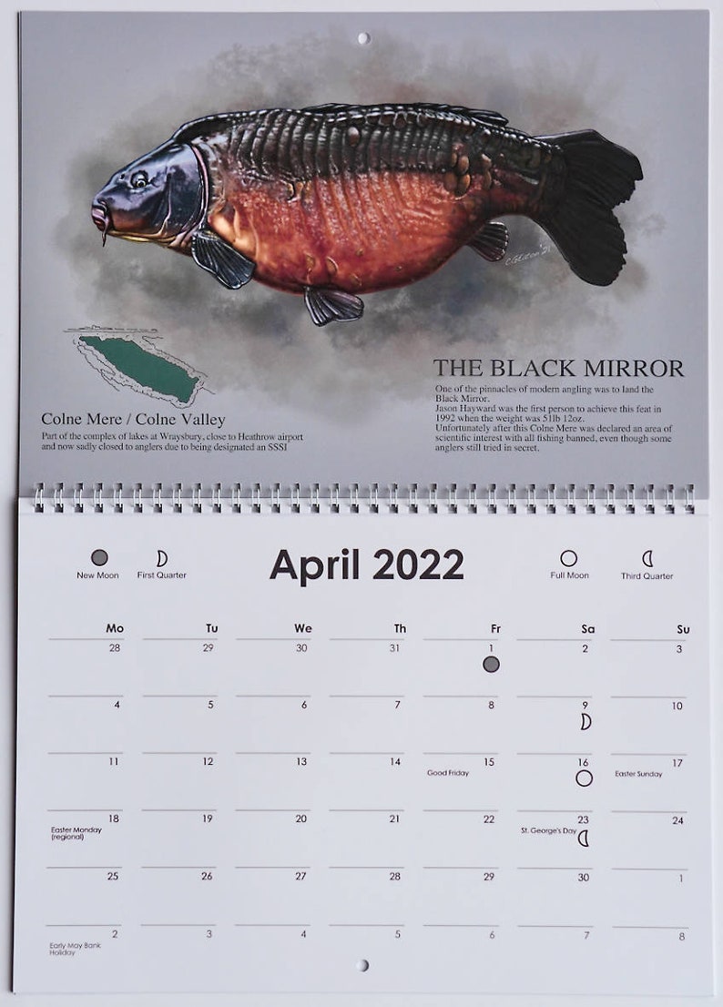 Carpart Classic Carp 2022 Calendar Etsy