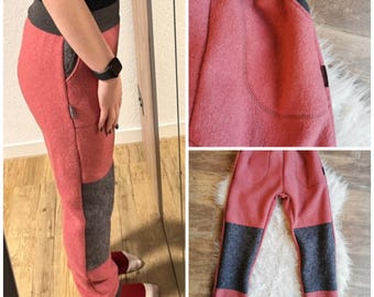 Wollhose Walkhose Wollwalk Schurwolle Damenhose Damenwollhose Wunschgröße Wunschfarbe handmade HoppiNaht Neu individuell