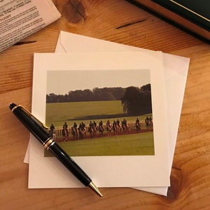 Pferd Racing Foto Grußkarte, leer innen, einzeln mit Umschlag gewickelt, 'Warren Hill, Newmarket'