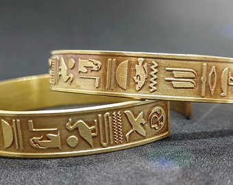 Egyptian Artisans Jewellery - Unisex Bracelets with Hieroglyphics - The King Obelisk