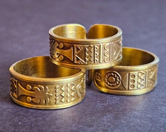 Bijoux Anciens égyptiens En Argent - Bracelet Et Bague T.52
