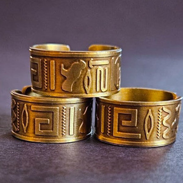 Egyptian Artisans jewelry - Hieroglyphs Statement Unisex Ring