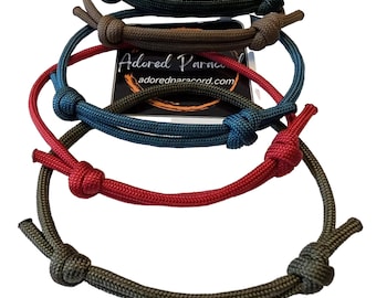 Handmade Paracord Bracelet Set - Five Adjustable Colorful Bands