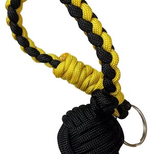 Porte-clés Rattler Monkey Fist - Noyau en acier, couleurs paracorde personnalisées