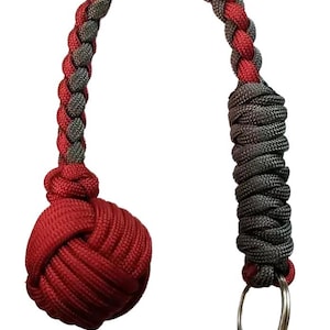 Rattler Monkey Fist Paracord Keychain, Custom Colors (Steel Ball Core)