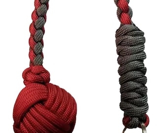 Rattler Monkey Fist Paracord Keychain, Custom Colors (Steel Ball Core)