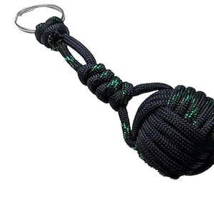 Monkey Fist Keychain: Custom Two-Tone Paracord (Steel or Marble Core)