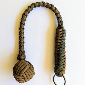 Upgraded Rattler - Custom Monkeys Fist Paracord Keychain with 1 inch Steel Ball Bearing Core