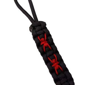 Custom Cobra Stitch Lanyard: Spider Detail, Custom Loop Size