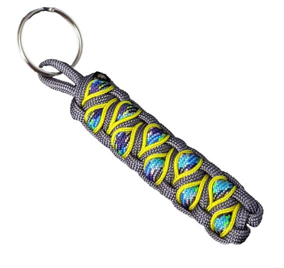 Paracord Keychain: Solomon's Dragon Knot - Handmade, Durable Stitching