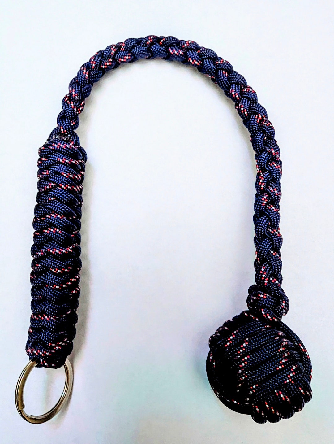 Upgraded Rattler Custom Monkeys Fist Paracord Keychain With 1 Inch