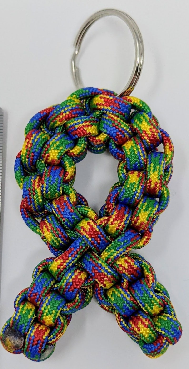 Autism Awareness Ribbon Keychain made from 550 paracord