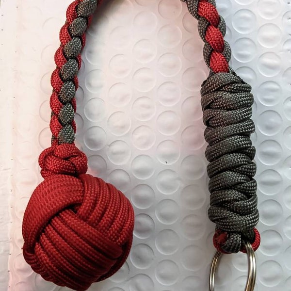 The Rattler - Custom Monkeys Fist Paracord Keychain with 1 inch Steel Ball Bearing Core