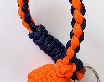 The Rattler - Custom Monkeys Fist Paracord Keychain with 1 inch Steel Ball Bearing Core